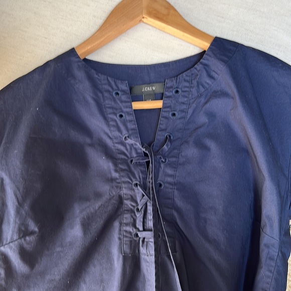 J. Crew Tie Front Navy Dress Size XXS - Picture 2 of 2